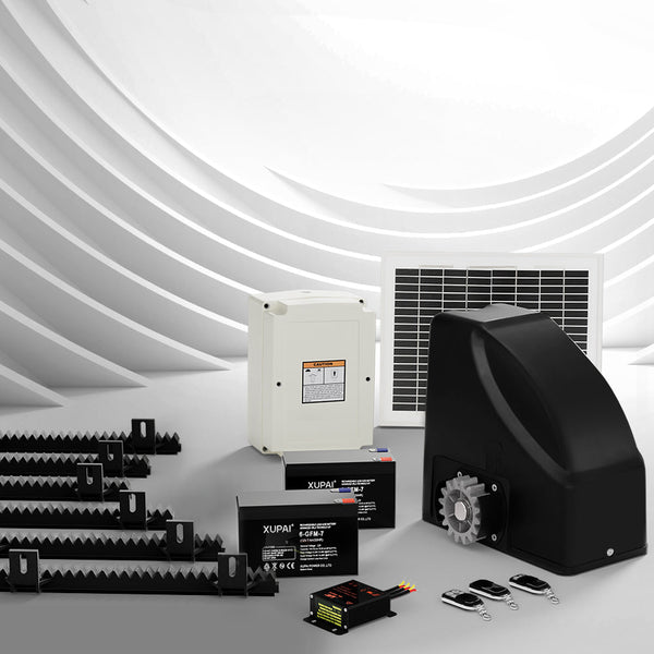 Lockmaster Automatic Sliding Gate Opener Kit 10W Solar Panel Electric 6M 600Kg Gate Openers