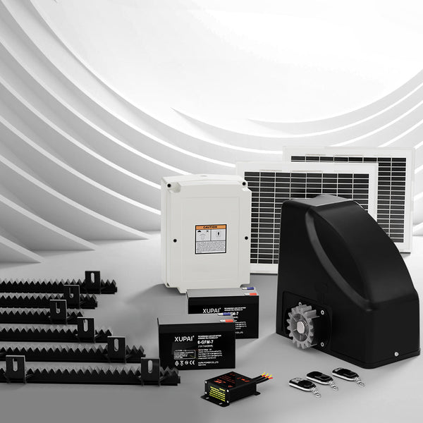 Lockmaster Automatic Sliding Gate Opener Kit 20W Solar Panel Electric 6M 600Kg Gate Openers