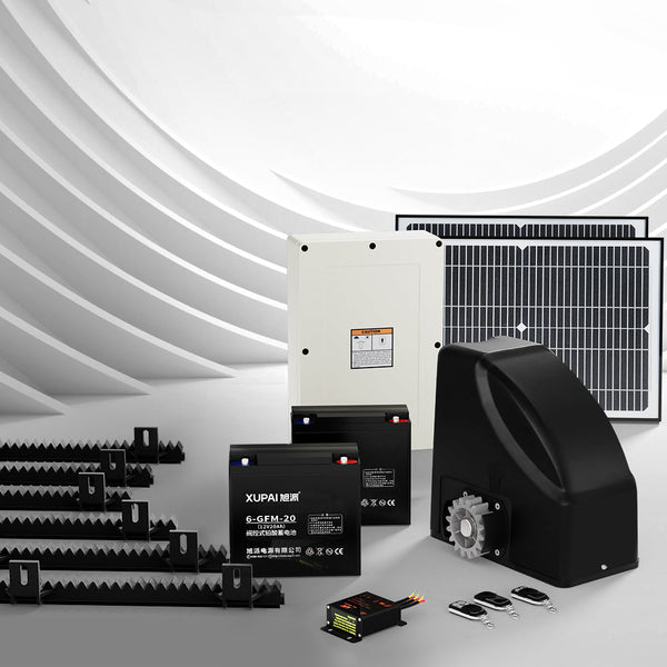 Lockmaster Automatic Sliding Gate Opener Kit 40W Full Solar Electric 6M 600Kg Gate Openers