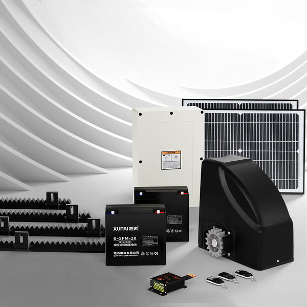 Lockmaster Automatic Sliding Gate Opener Kit 40W Full Solar Electric 4M 600Kg Gate Openers