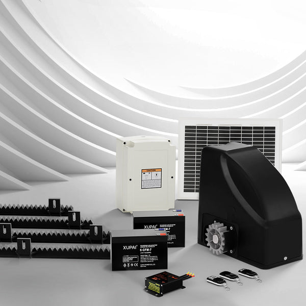 Lockmaster Automatic Sliding Gate Opener Kit 10W Solar Panel Electric 4M 600Kg Gate Openers