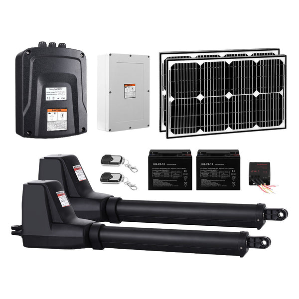 Lockmaster Swing Gate Opener Auto 40W Solar Power Electric Remote Control 1000Kg Gate Openers