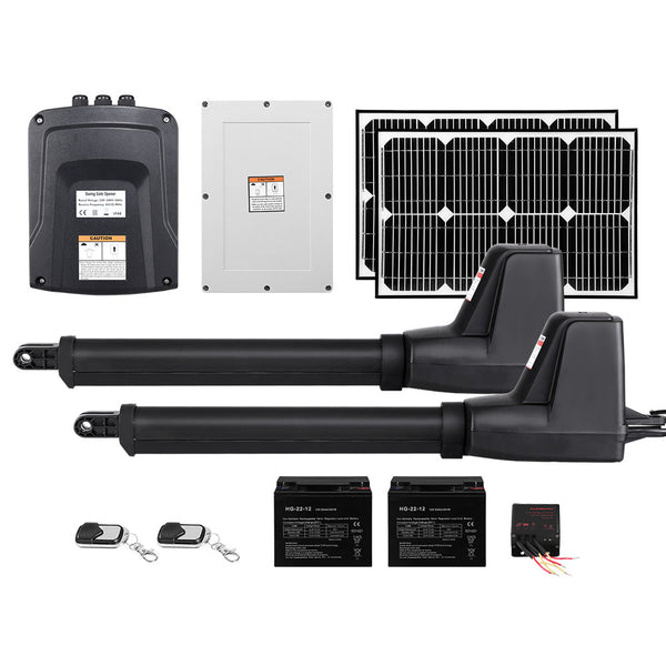 Lockmaster Swing Gate Opener Auto 40W Solar Power Electric Remote Control 1000Kg Gate Openers