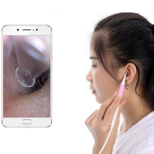 An102 Ear Cleansing Endoscope 3 In Visual Earpick Borescope Inspection Wax Remover Tool Pink