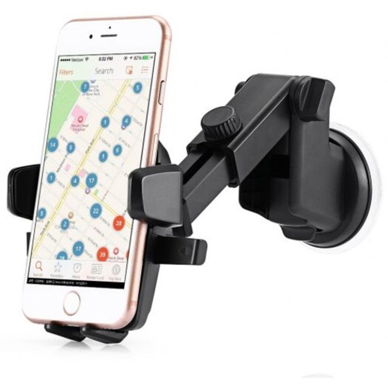 Universal Rotary Car Mount Phone Holder Black Mounts & Holders