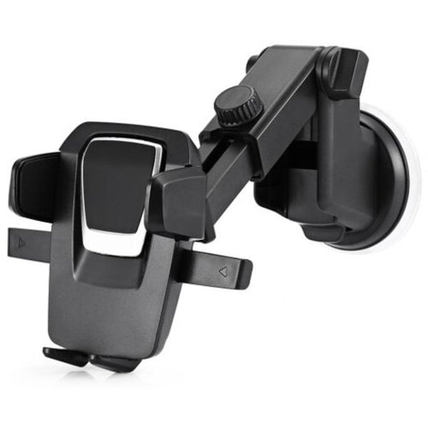 Universal Rotary Car Mount Phone Holder Black Mounts & Holders