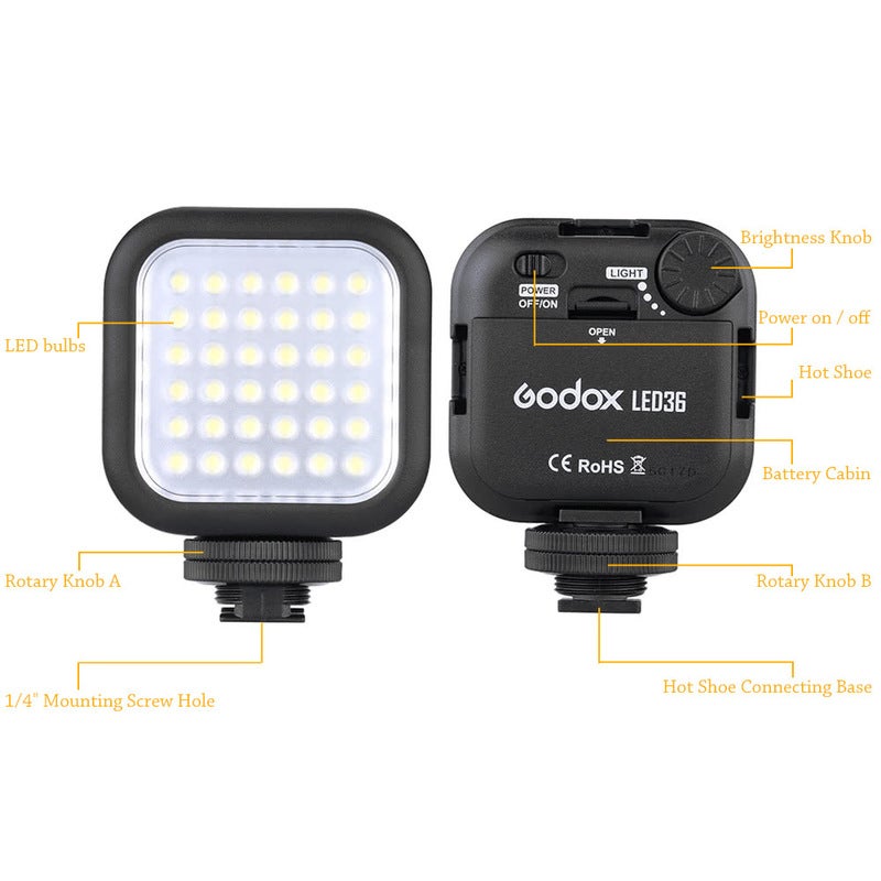 Led36 Video Light Lights For Dslr Camera Camcorder Mini Dvr
