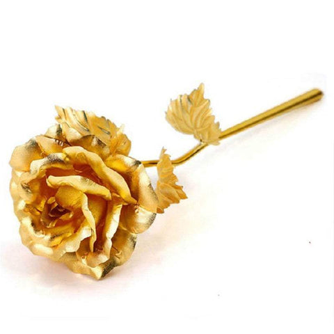 Artificial Plants Flowers Gold Plated Rose Romantic Foil With Gift Box Home