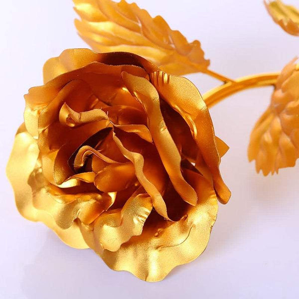 Artificial Plants Flowers Gold Plated Rose Romantic Foil With Gift Box Floral Décor