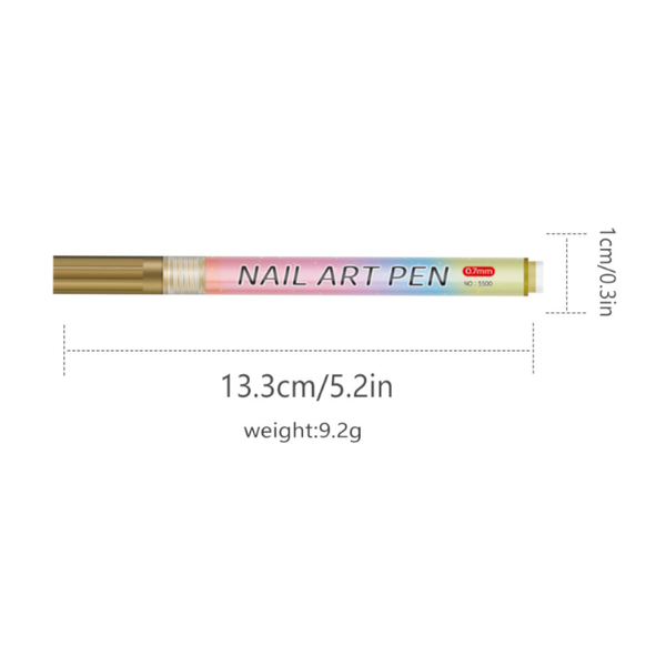 Gold 0.7Mm Nail Art Doodle Pen 12 Sticks Single Color Acrylic Marker For Design No Bake Nail Art Tools