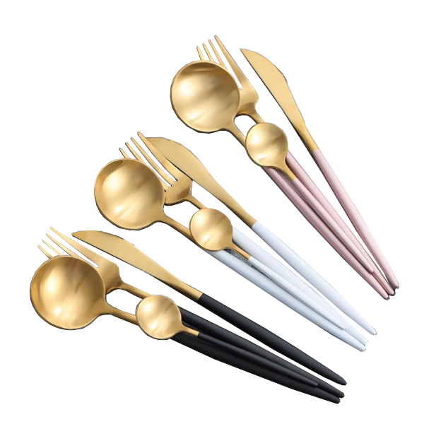 Gold Dipped Elegant Cutlery Flatware Cutlery Sets