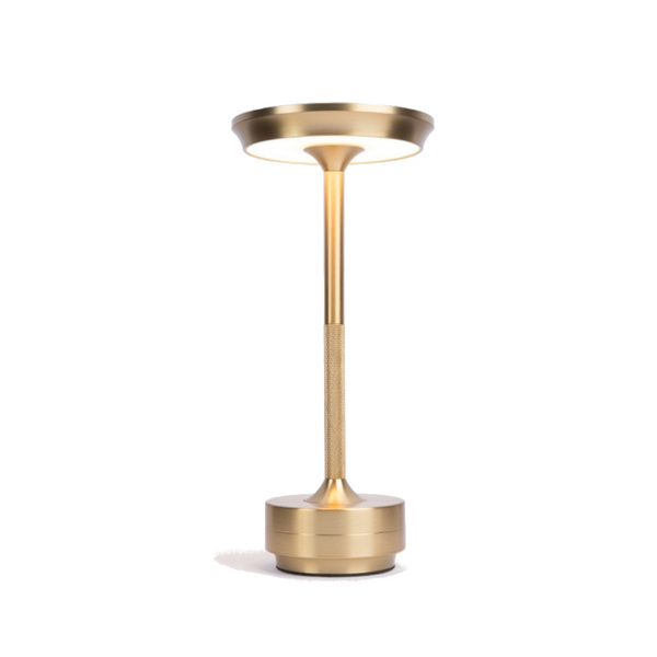 Gold Elegant Aluminum Alloy Rechargeable Led Touch Lamp 3 Color Dimmable Cordless Table Light Lamps