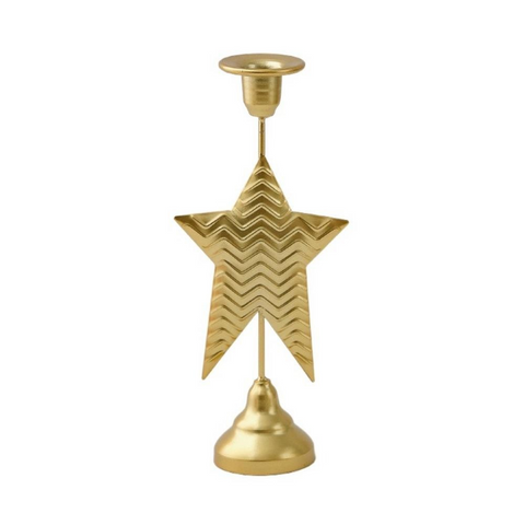 Gold Elegant Star Metal Candlestick Holder Decorative Taper Stand For Home Tabletop & Special Occasions Candle Holders & Accessories