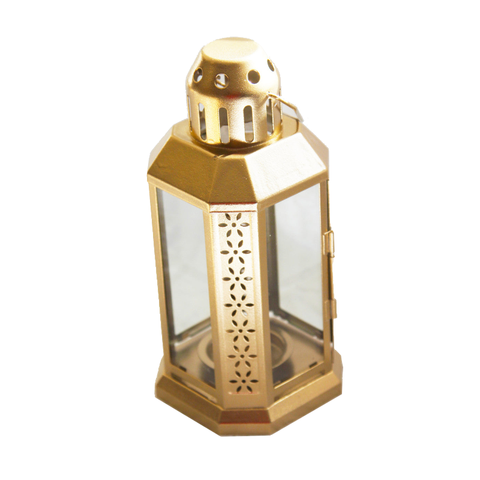 Gold Metal Miners Lantern Summer Xmas Wedding Home Party Room Balconey Deck Decoration 21Cm Tealight Candle
