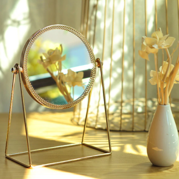 Golden Makeup Mirror Decor Desktop Table Makeup Mirrors