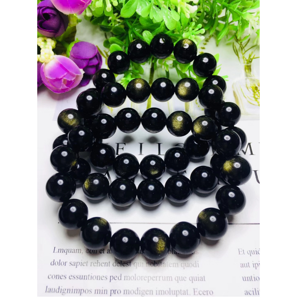 Veile Studios Gold Obsidian Stone Bracelet Bracelets