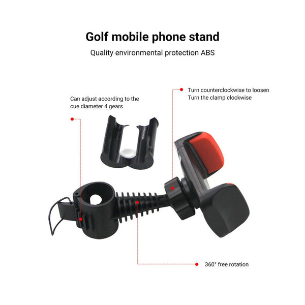 Golf Clubs Practice Cell Phone Mount Universal Recording Bracket Clip Training Aid Holder For Swing Alignment