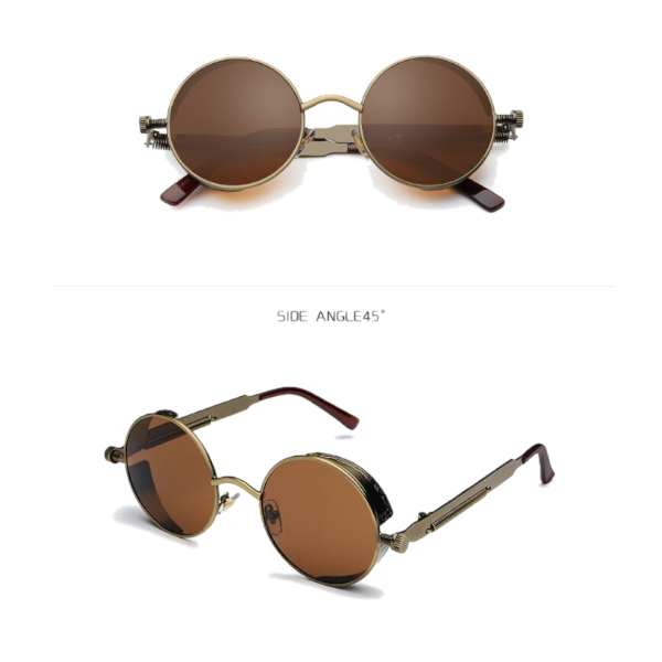 Gothic Steampunk For Women Men Round Lens Metal Frame Sunglasses