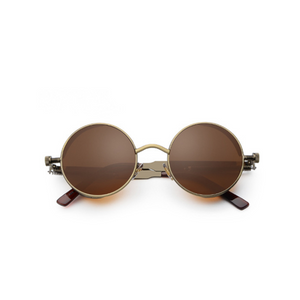 Gothic Steampunk Sunglasses For Women Men Round Lens Metal Frame