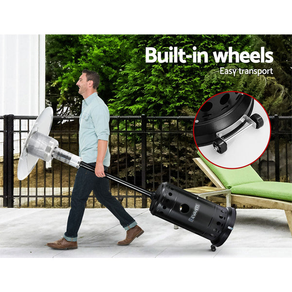 Devanti Gas Patio Heater Black And Silver Patio Heaters