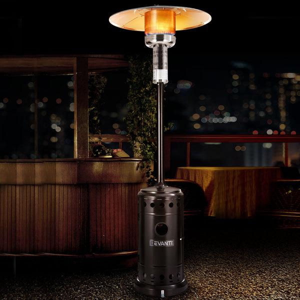 Devanti Gas Patio Heater Black And Silver Patio Heaters