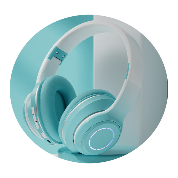 Gradient Colour Bluetooth Headset Cute Foldable Wireless Headphones