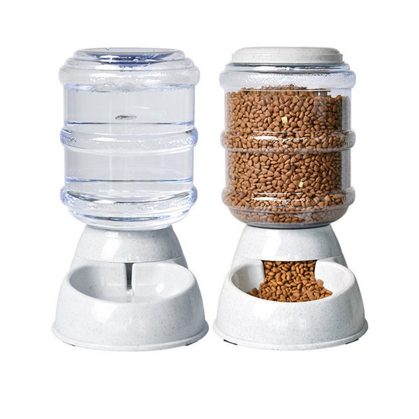 Gravity Pet Food Feeder And Water Dispensers Light Gray