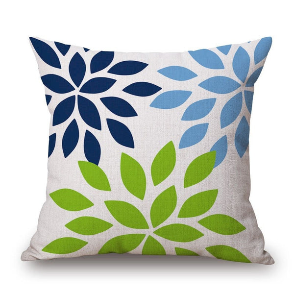 Green Blue Navy Cotton Linen Pillow Cover Cushions & Decorative Pillows
