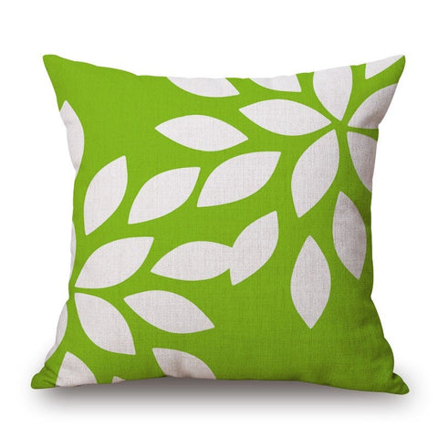 Green Cotton Linen Pillow Cover