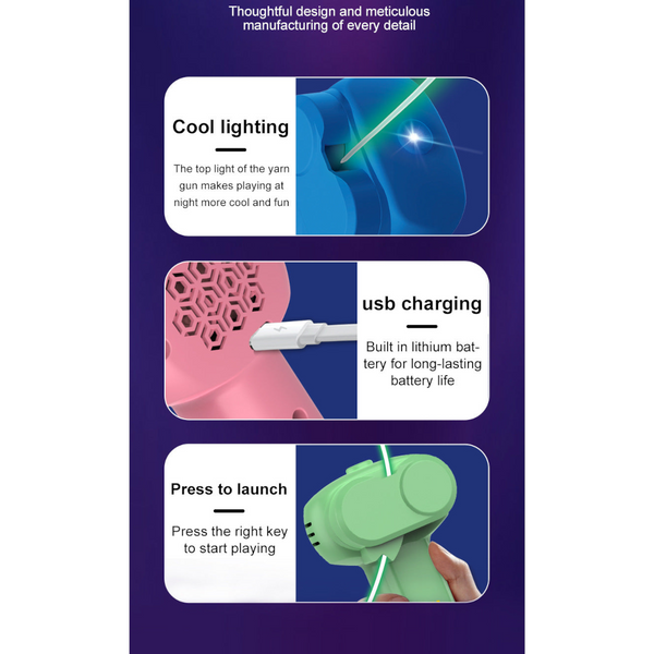 Green 3 Meter Glow In The Dark Rope Launcher Toy Fun Stress Relief For All Ages Other Outdoor Toys