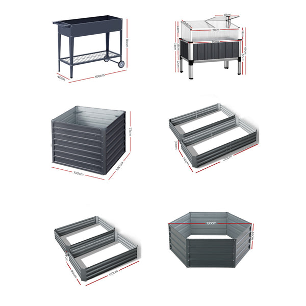 Green Fingers Raised Garden Bed X2 Elevated 100X40x80cm Planter Box Raised Container Herb Raised Garden Beds