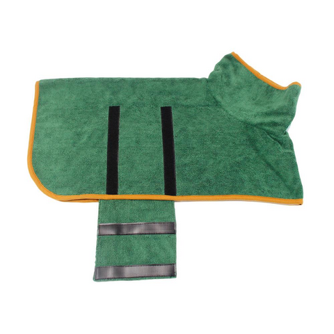 Dog Grooming Green Microfibre Absorbent Pet Bathrobe Dog Clothing
