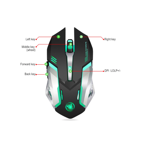Wireless Gaming Mouse 2400Dpi Rechargeable 7 Color Backlit 2.4G 10 Meters Transmission Distance Mice Trackballs & Touchpads