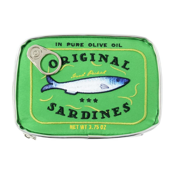 Green Quirky Sardine Tin Novelty Clutch Fun Pu Leather Makeup & Accessory Pouch Makeup Bags & Cases
