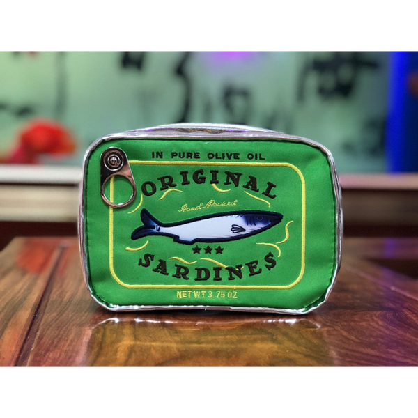 Green Quirky Sardine Tin Novelty Clutch Fun Pu Leather Makeup & Accessory Pouch Makeup Bags & Cases