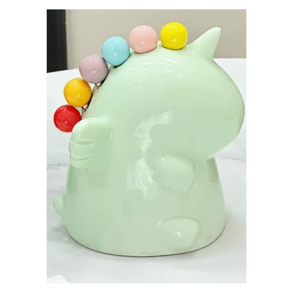 Adorable Ceramic Fruit Fork Holder Set Includes Stainless Steel With Ball Tops(Green) Forks