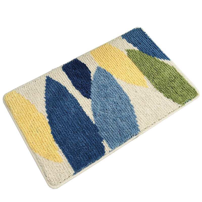 Green Leaves Non Slip Microfibre Soft Bath Mat Bath Mats Rugs & Toilet Covers