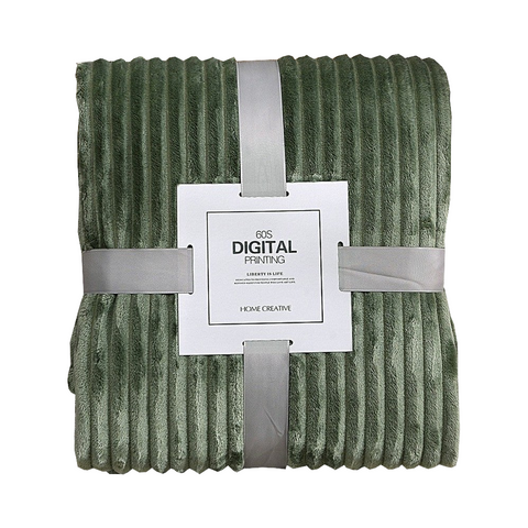 Green Winter Warm Ribbed Throw Bedding Blanket Soft
