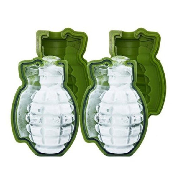 Grenade Shape 3D Ice Cube Mold Silicone Tray Tool Shamrock Green Ice Cubes Trays & Moulds