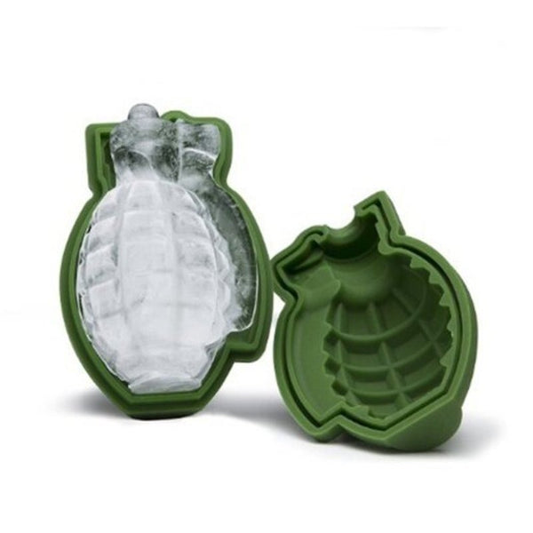 Grenade Shape 3D Ice Cube Mold Silicone Tray Tool Shamrock Green Ice Cubes Trays & Moulds