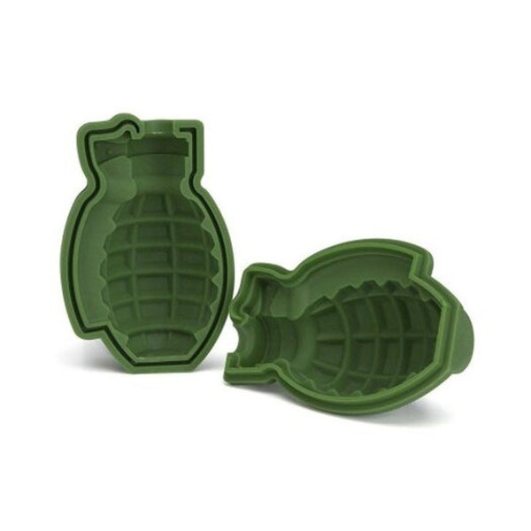 Grenade Shape 3D Ice Cube Mold Silicone Tray Tool Shamrock Green