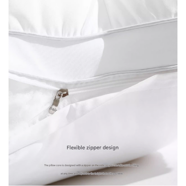 Grey Luxury Adjustable Bed Pillow Set (2 Pack) Hotel Quality Down Alternative For Ultimate Neck Support & Comfort Pillows