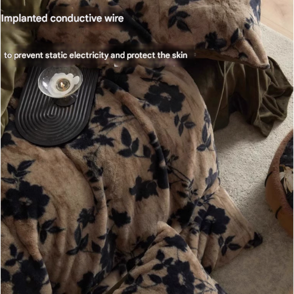 Grey Luxury Winter Faux Rabbit Fur Bedding Set 4 Piece Melange Style Plush For 1.8M Beds (200X230cm Duvet Cover) Sheets