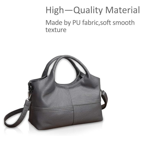 Grey Retro Soft Pu Leather Handbag For Women Trendy Large Capacity Daily Crossbody Bag With Detachable Shoulder Strap Women's Bags & Handbags