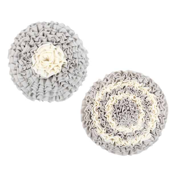 Grey Round Dog Snuffle Mat Pet Stress Reliever Boredom Buster Sniffing Dog Snuffle Mats