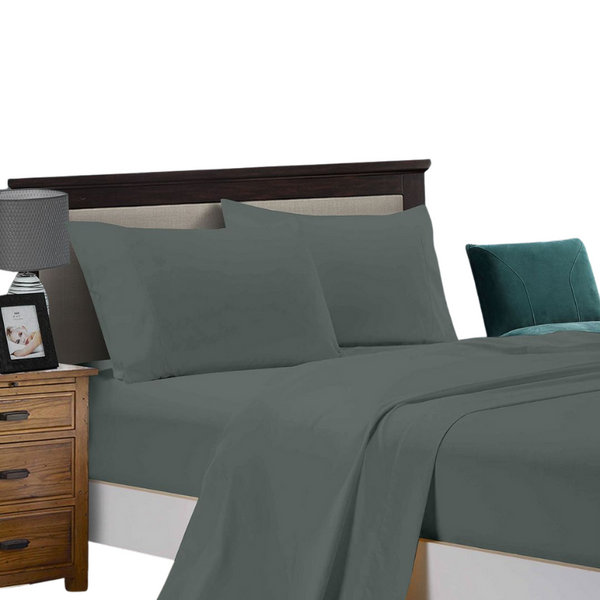 Fabric Fantastic 1000Tc Ultra Soft Queen Size Bed Flat & Fitted Sheet Set Sheets