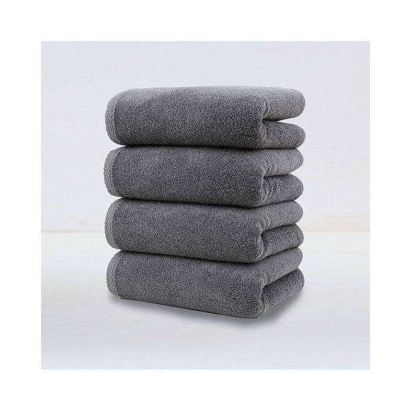 Dark Grey Plush Cotton Hand Towel Set (4 Pack) Ultra Soft Absorbent & Quick Drying Face Towels For Bathroom Towels & Washcloths