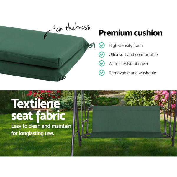 Gardeon Swing Chair Hammock Outdoor Furniture Garden Canopy Bench Seat Green Swing Seats