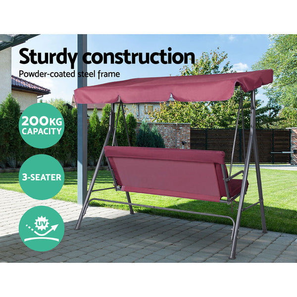 Gardeon Outdoor Swing Chair Hammock 3 Seater Garden Canopy Bench Backyard Swing Seats