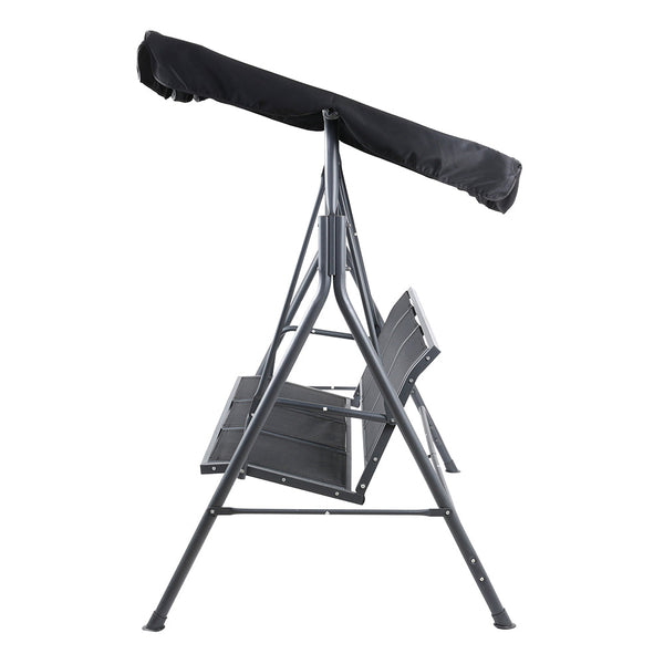 Gardeon Swing Chair Outdoor Furniture Hanging Chairs Hammock 3 Seater Canopy Garden Bench Patio Lounger Cushion Backyard Park Black Swing Seats